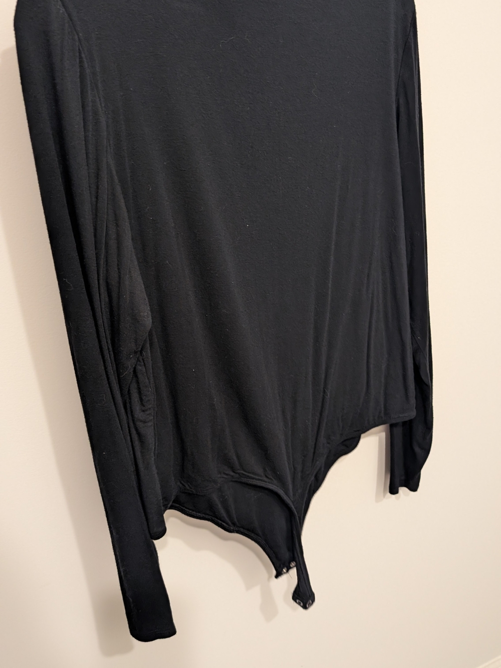 Express Black Long-Sleeve Snap-Front Bodysuit - Picture 2 of 3